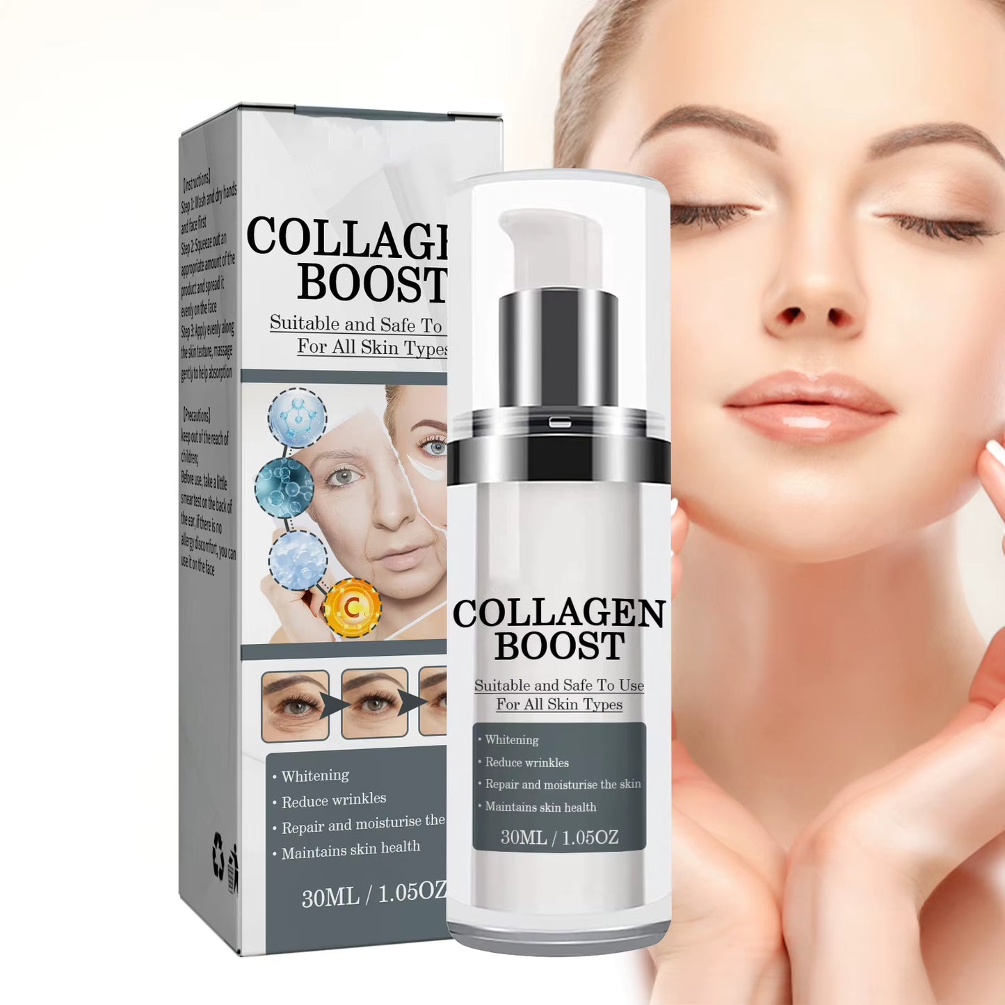 30Ml Collagen Serum Moisturizing Skin Repair Whitening Brightening anti Wrinkle Face Serum Acne Treatments