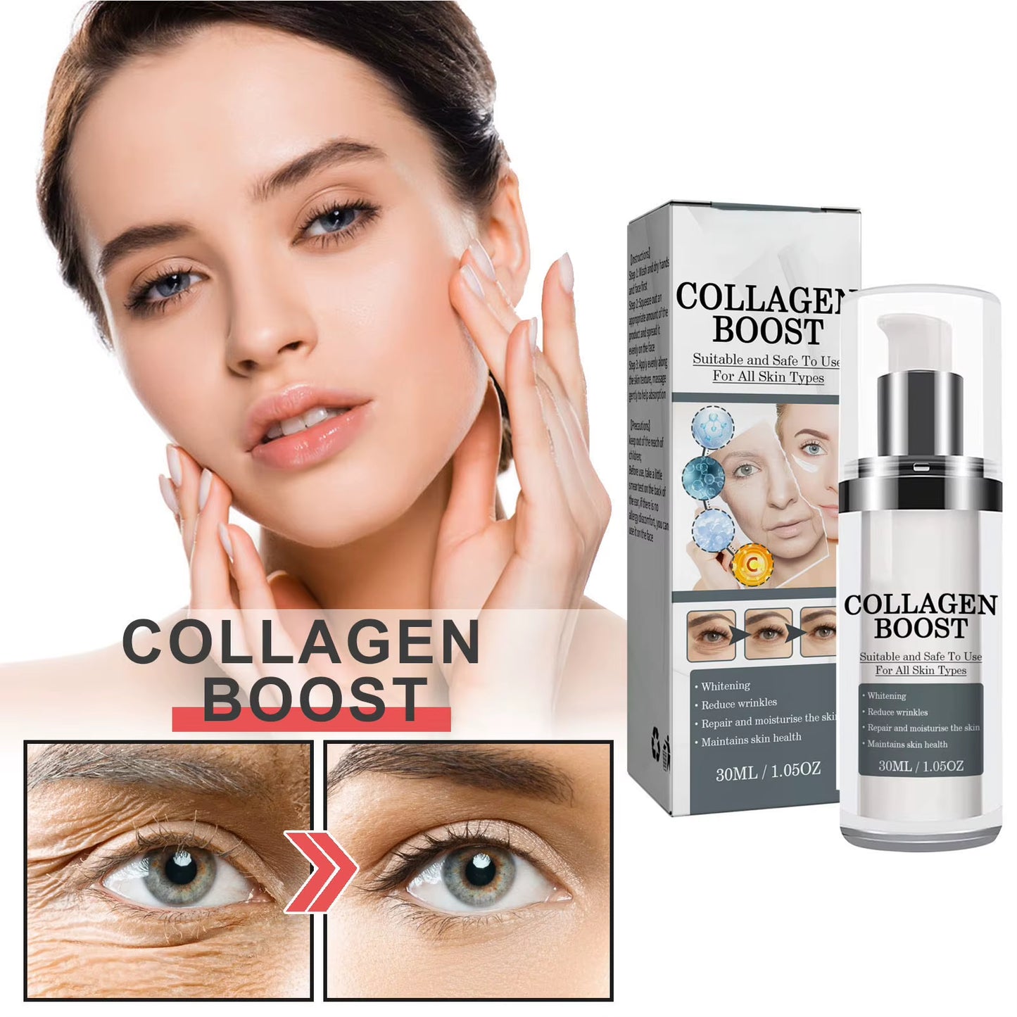 30Ml Collagen Serum Moisturizing Skin Repair Whitening Brightening anti Wrinkle Face Serum Acne Treatments